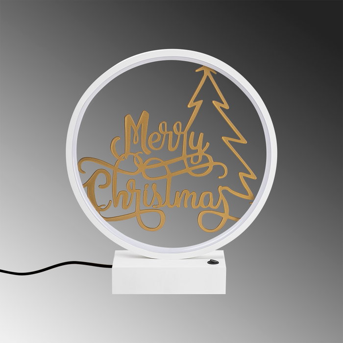 Opviq Lámpara de mesa XMAS10 Blanco y Dorado